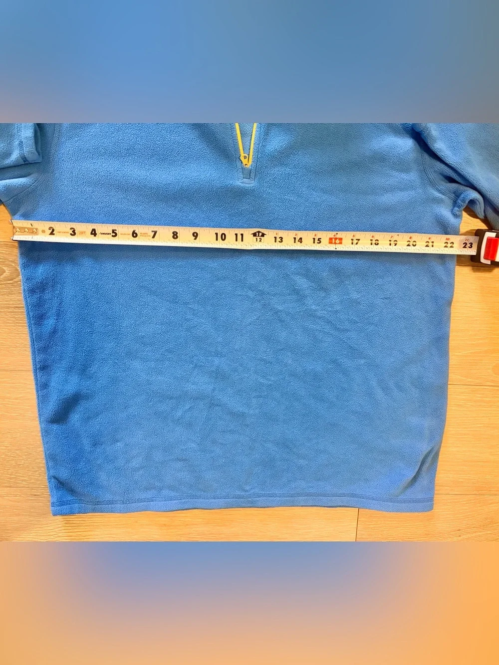 The North Face Men’s Bright Blue Quarter-Zip Fleece with Yellow Accents